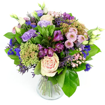 Bouquet rond rose et violet